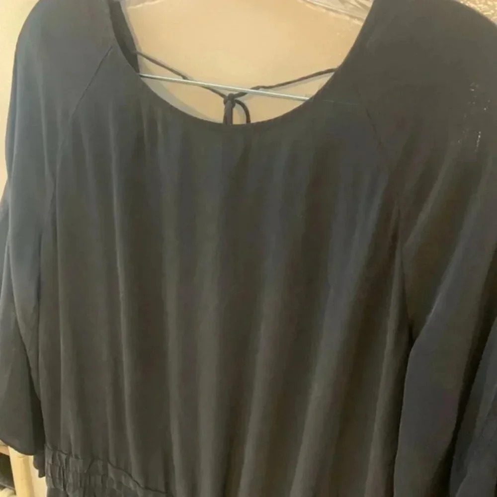 A.L.C. Cannon Draped-sleeves Silk Mini Dress In Midnight 10 - Picture 14 of 14